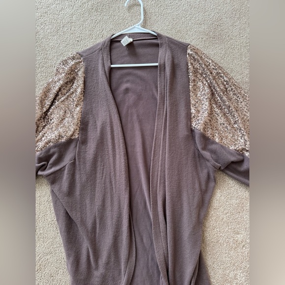 Sequined Sleeve Cardigan- NWOT - Picture 1 of 4